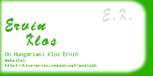 ervin klos business card